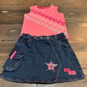 American Girl Tank Top and Skirt Set